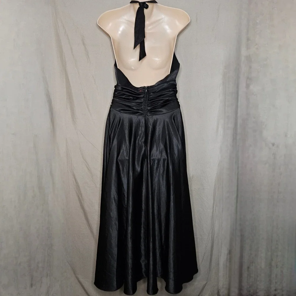 Aspeed Black Halter Maxi Dress Evening Party Gown